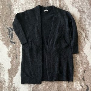 acne studios raya cardigan in dark charcoal — small